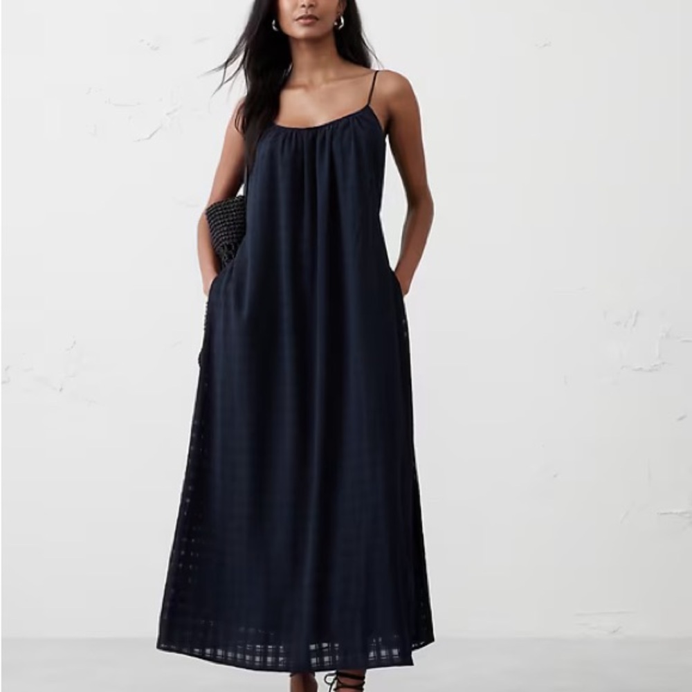 Banana Republic JACQUARD TIE-WAIST MAXI DRESS
